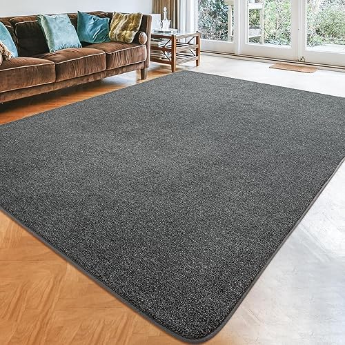 Miniatura 3 de Rtizon Alfombra de área para dormitorio, 4 x 6 pies, alfombras de pelo blanco y negro con espuma viscoelástica para sala de estar, dormitorio,