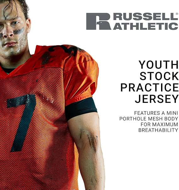 Russell Athletic Boys' Russell Athletic Boys Stock Practice Jersey Youth Football Gear & Training Equipment for Practice & Games