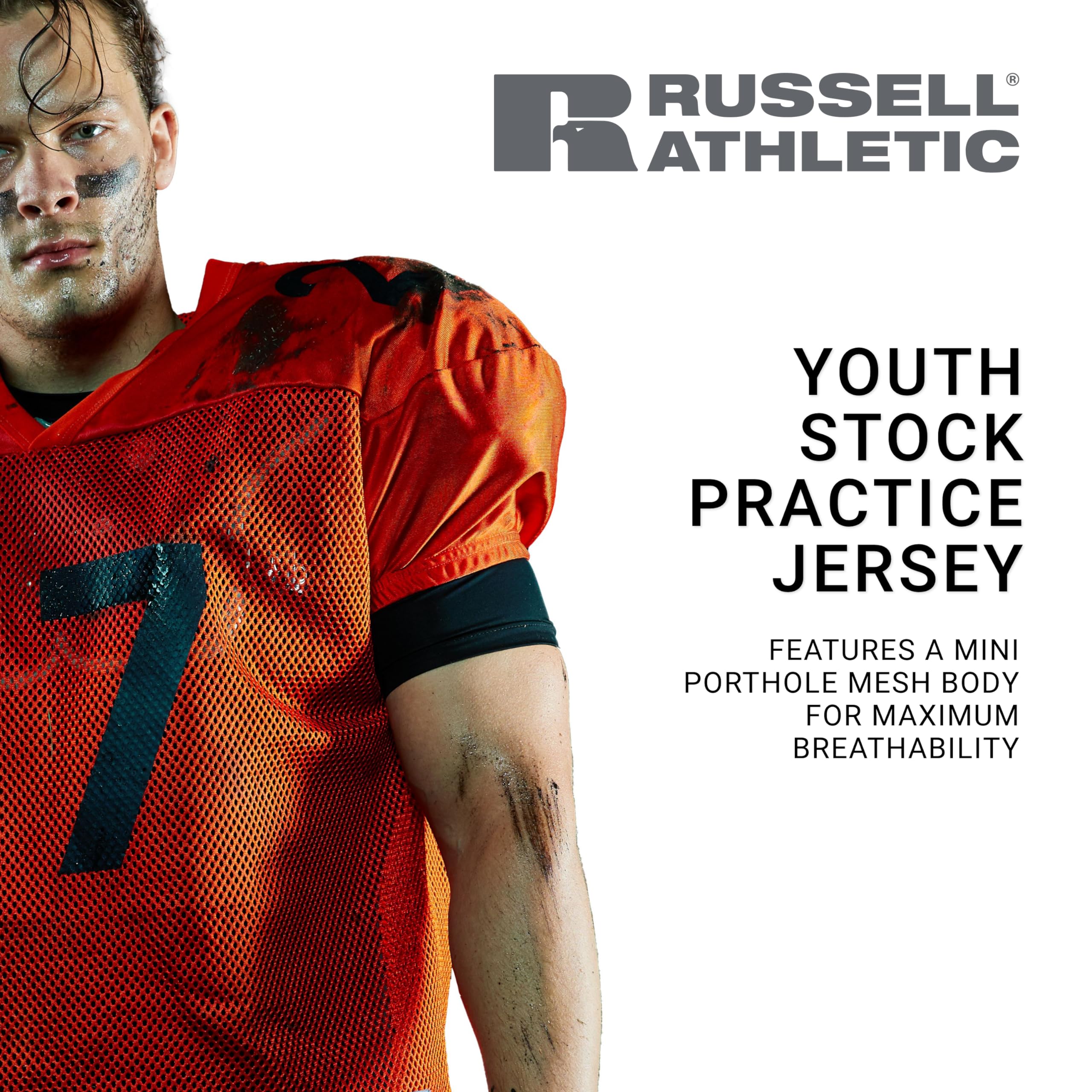 Russell Athletic Camiseta de práctica para niños y jóvenes