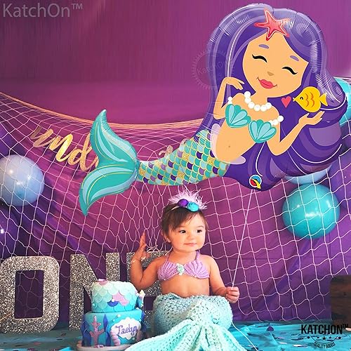 Miniatura 6 de KatchOn, Globos gigantes de sirena – 38 pulgadas | Decoraciones de cumpleaños de sirena para decoraciones de fiesta de Sirenita | Globos de sirenita
