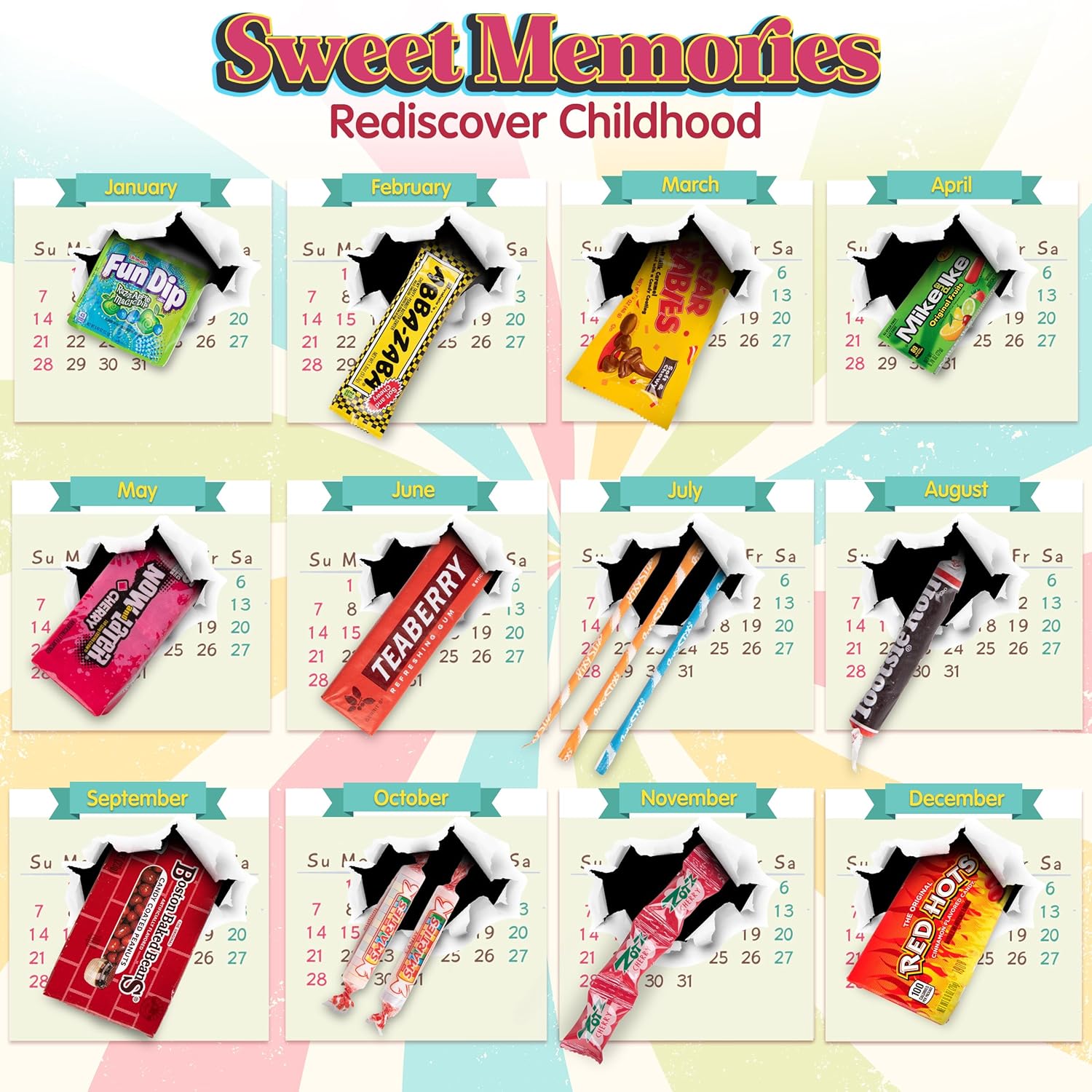 RETRO CANDY YUM ~ 1973 53rd Birthday Gift Box Mix Nostalgic Candy from Childhood for 53 Year Old Man or Woman Born 1973 Jr