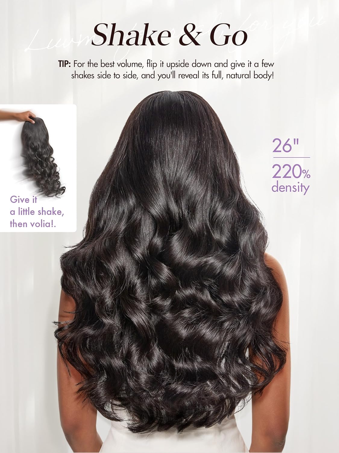 LUVME HAIR NatureMAX™ 13x4 Loose Body Wave HD Lace Front Wigs Human Hair Pre Plucked 220% Density Frontal Wigs Human Hair for Women Glueless Wigs Flexi-Fit Drawstring Cap 26 inches