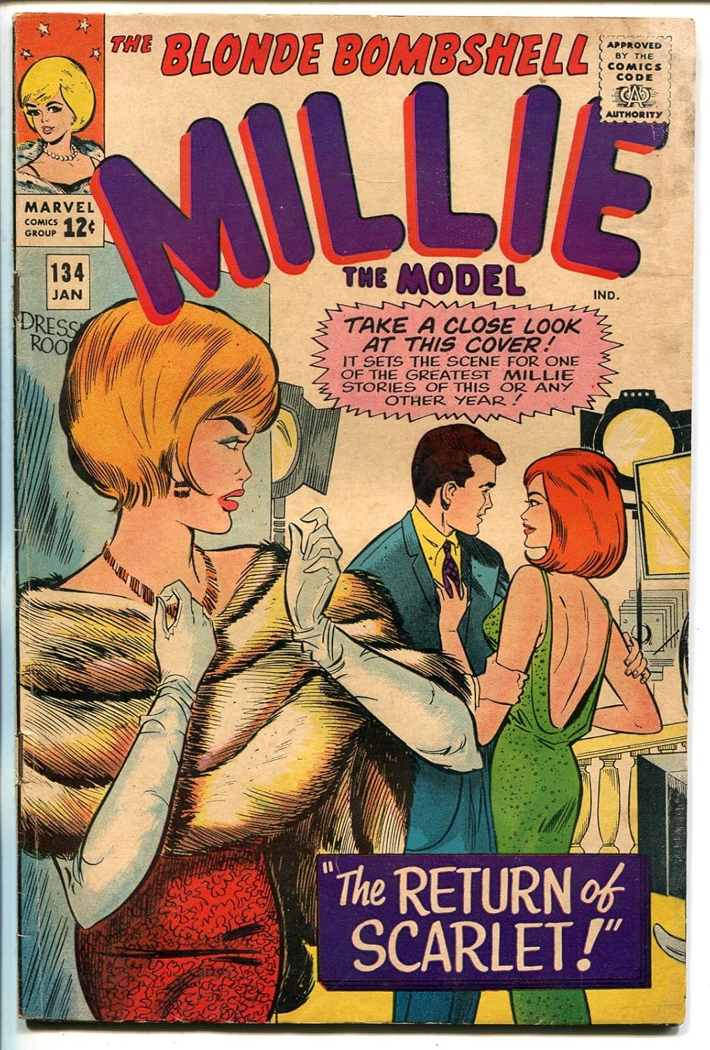 Millie The Model #134 1966-Marvel-Return Of Scarlet-fashion-paper dolls-G/VG