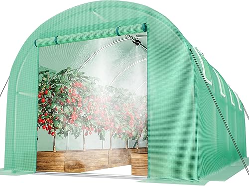 YITAHOME Invernadero de 20 x 10 x 6.5 pies con sistema de riego resistente para invernaderos de túnel grande, kit de invernaderos de túnel grande