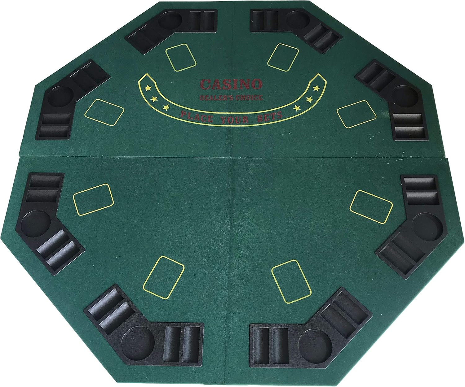 HAN'S DELTA 48" Octagon Folding Poker Table Top, 8 Player Casino Texas