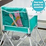 Bright Starts Pop 'N Dine Portable High Chair, Indoor/Outdoor, BPA Free Tray, Easy to Fold, Unisex, Teal, 6 Months +