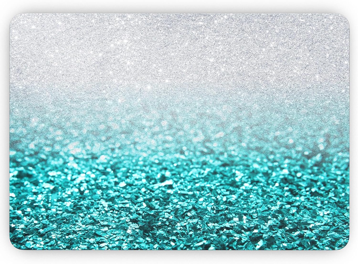 DesignSkinz - Compatible with Pro 15" w TB (A1707/A1990) - Skin Decal Protective Scratch Resistant Vinyl Wrap - Aqua Blue & Silver Glimmer Fade