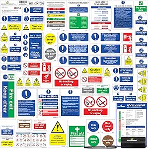 Safety King 75 Piece Kitchen Signs Plus Squeegee | Food Hygiene Signage ...