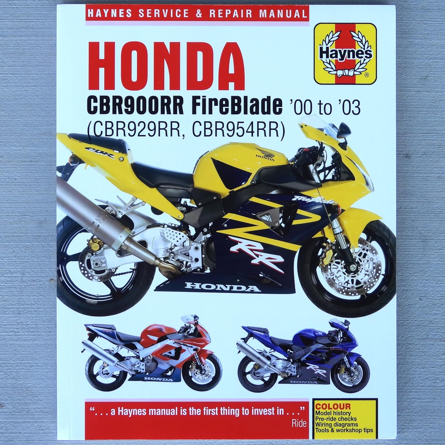 i5motorcycle Service & Repair Manual for Honda CBR929RR CBR954RR CBR929 CBR954 CBR 929 954 RR 929RR 954RR 2000-2003