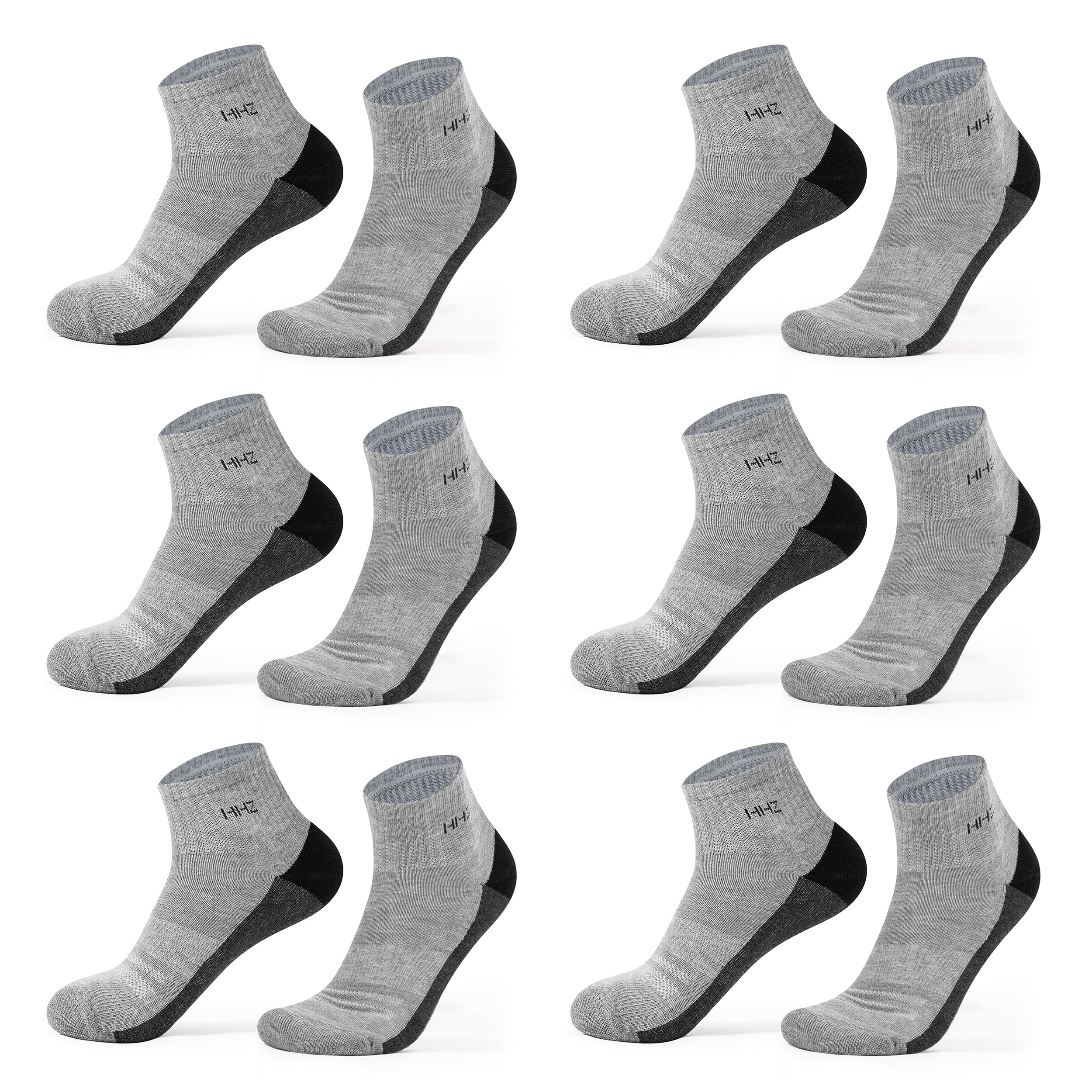 Mens 6Pack Running Socks Ankle Socks Quarter Low Cut Moisture Wicking