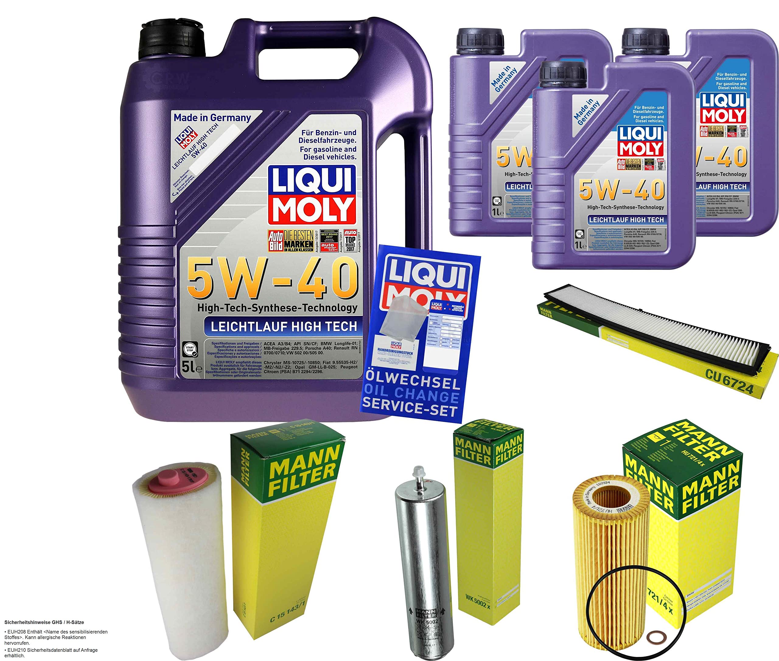 Pacchetto di ispezione 8 L LM LL High Tech 5W-40 + Pacchetto filtri Uomo 3 pezzi
