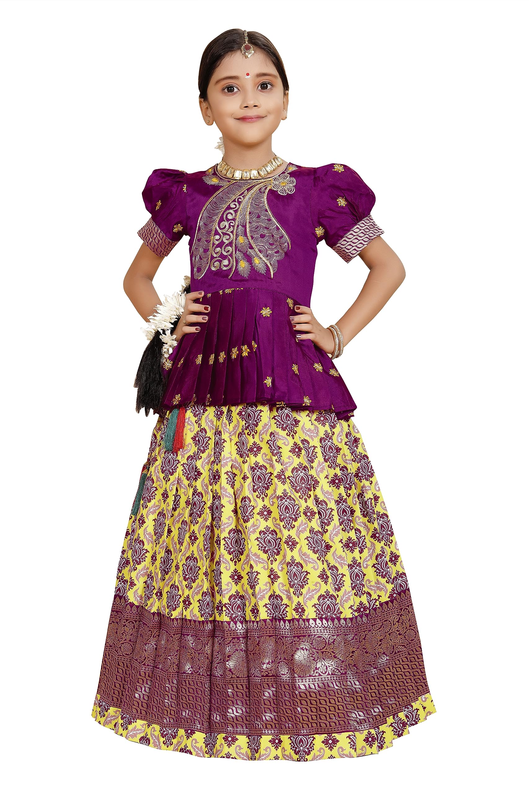 FELIZ THE DESIGNER STUDIOkids New Pattu Pavadai south indian lehenga dress for girls