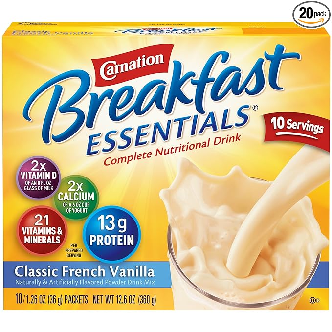 Carnation Breakfast Essentials Instant Breakfast Classic French Vanilla 10ct 2 pack