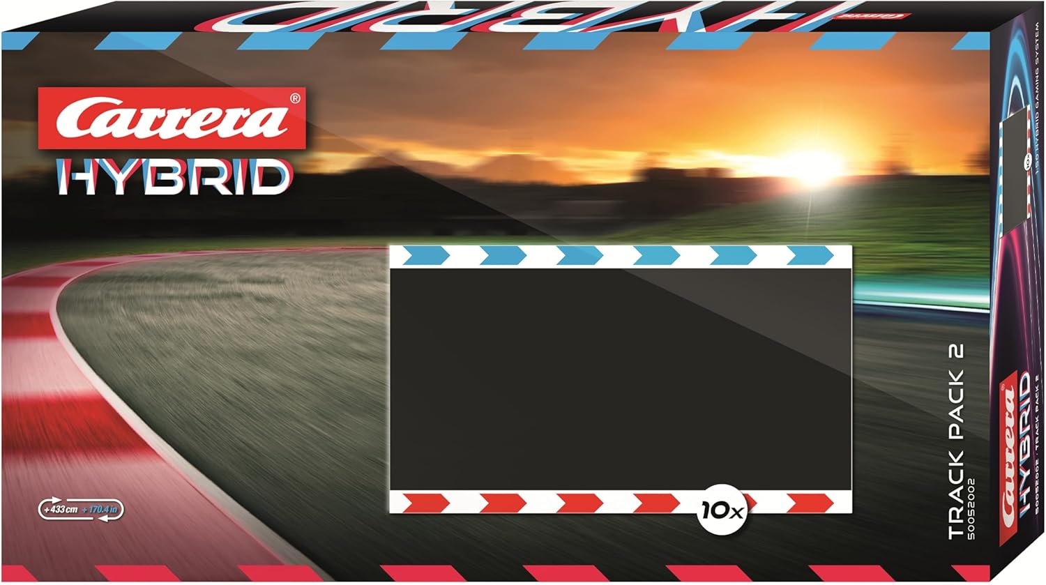 Carrera Hybrid Track Pack 2 - Expansion Set Includes Additional Straight Racetrack Sections for Racetrack Extension and Customization
