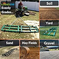 Vista 3 de LANDZIE - The Original 4FT Drag Harrow Driveway Grader, 46 LB Heavy Duty Tow Behind Lawn and Landscape Rake, Gravel Driveway Drag, Power Rake , Lawn
