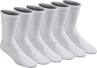 Dickies Mens All Purpose Cushion Crew Socks, Available in M-XL 6, 12 Pairs