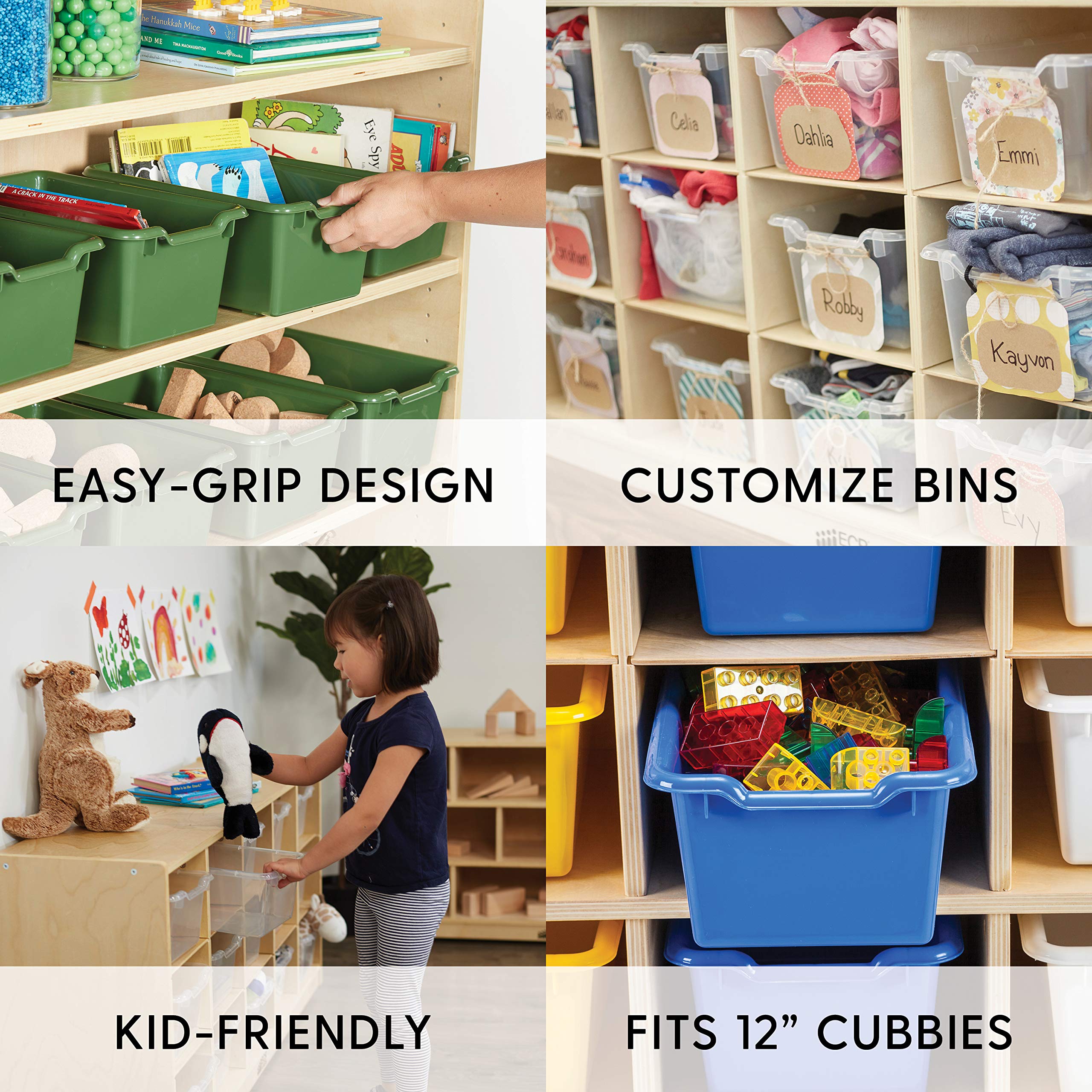 ECR4Kids ScoopFront Storage Bins, EasytoGrip Design for Classroom