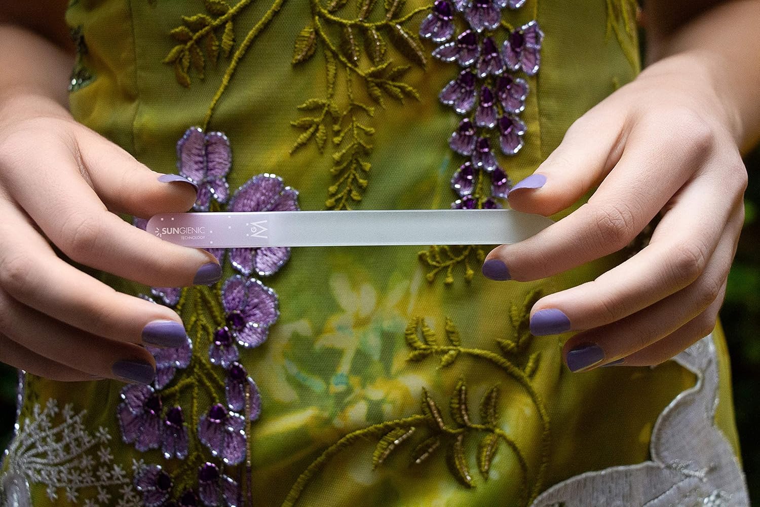 GERMANIKURE Czech Crystal Glass Nail File 3 Pack in Suede Sleeves - Professional Manicure & Pedicure Products for Smooth Easy Shaping of Natural Nails - Ideal Nail Care Gift