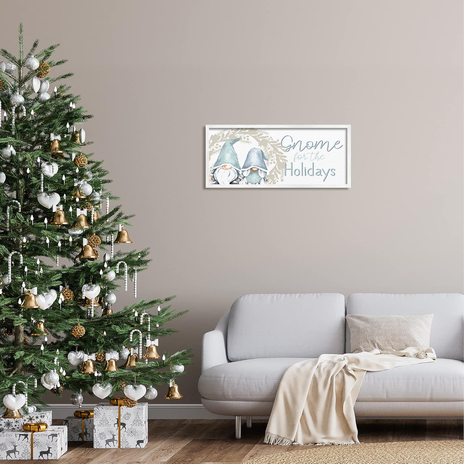 Stupell Industries Gnome For The Holidays Phrase Framed Wall Art, Design by Kim Allen