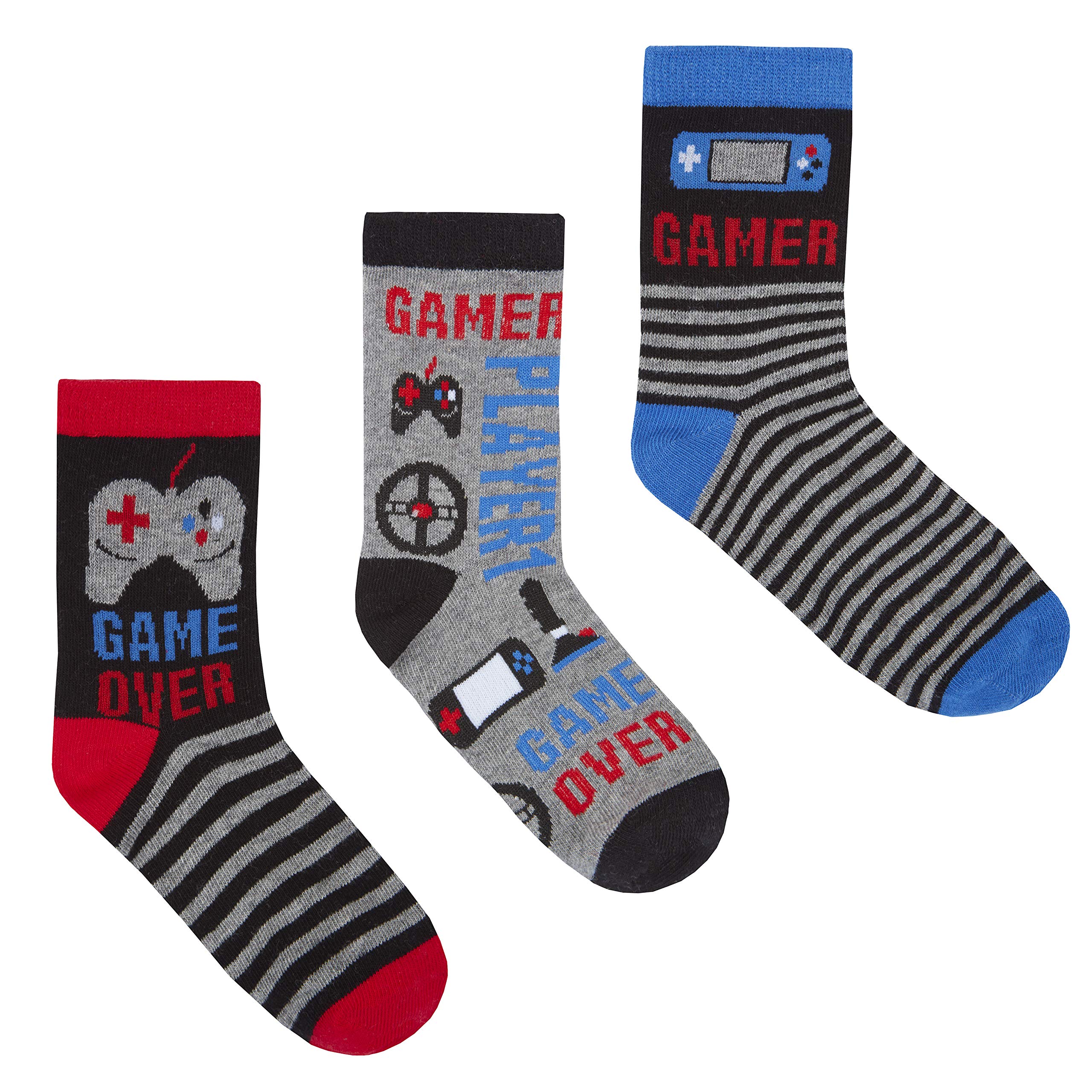 Baum Boys Gaming 3 Pack Of Novelty Hobby Design Socks (, Uk 6-8.5)