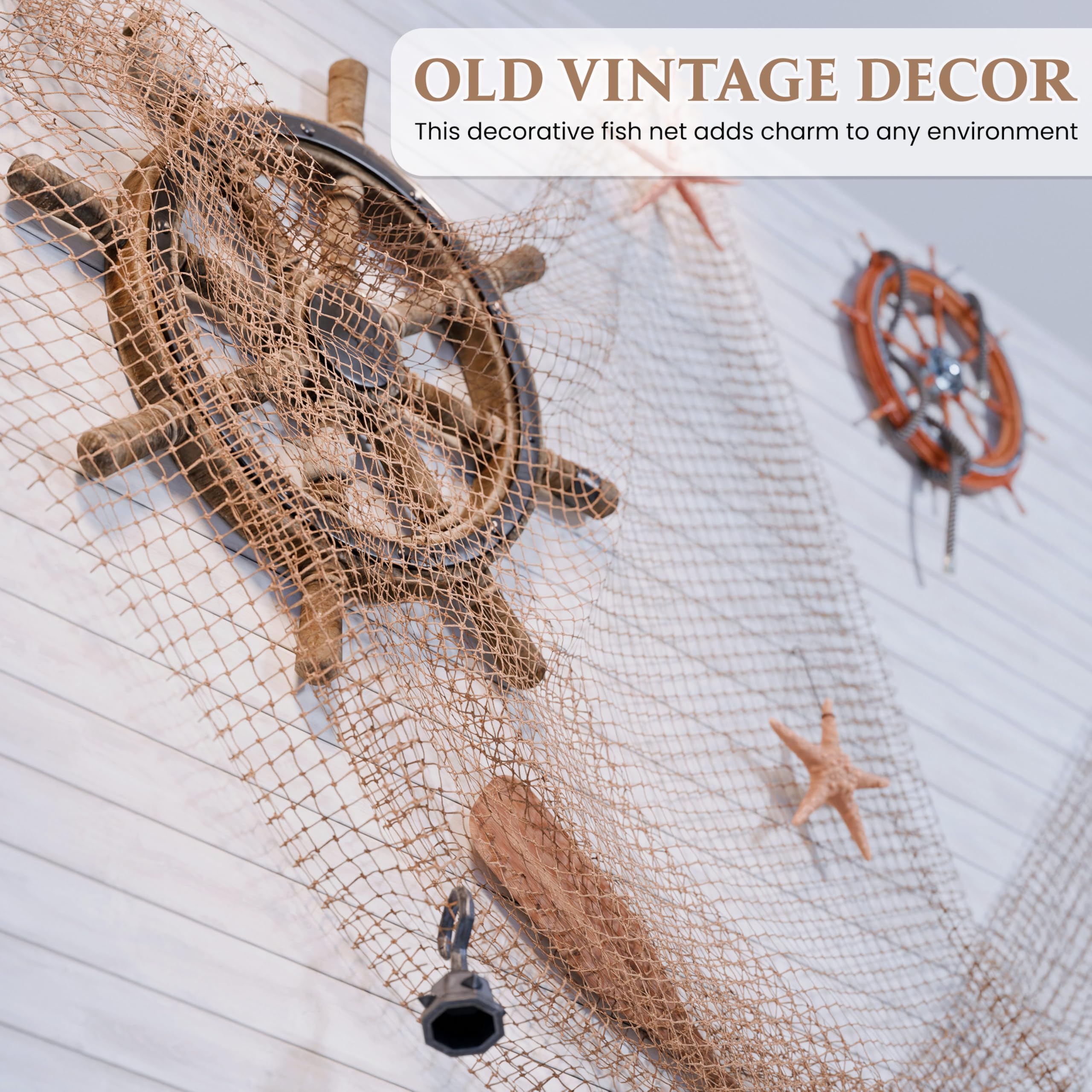 COLIBROX Fishing Net 5x10 Ft Decorative Fish Netting, Old Vintage Decor — Amazon image 2