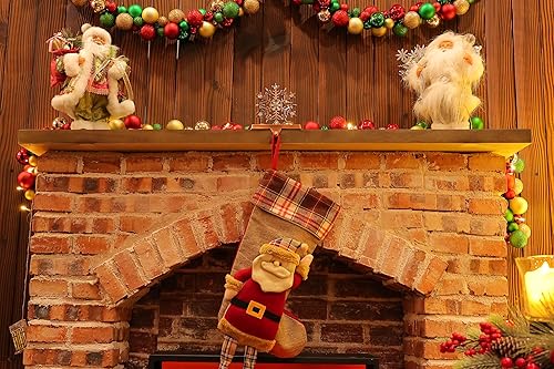 Miniatura 7 de Amooca Soportes para calcetines de Navidad antideslizantes, ganchos de metal para chimenea, para decoración de fiestas de Navidad (bronce copo de