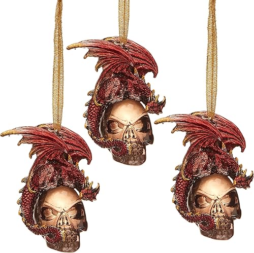 Miniatura 31 de Design Toscano Frost The Gothic Dragon - Adorno navideño para decoración navideña, 3 pulgadas de ancho, 3 pulgadas de profundidad, 5 pulgadas