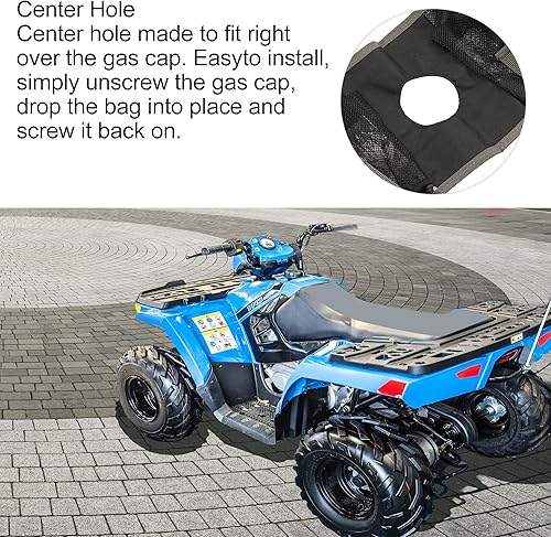 Miniatura 5 de X AUTOHAUX Bolsa de almacenamiento para sillín de tanque ATV con cremallera impermeable para motocicletas, motos de nieve para Polaris Sportsman