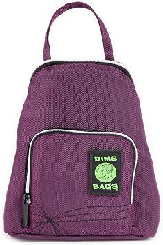 Dime Bags Small Everyday Backpack, Padded Straps, Secret Pocket, Heavy-Duty Zippers, Removable Airtight Bag, Water-Resistant Fabric, Ideal for Festivals and Travel, Club Kid Plum
