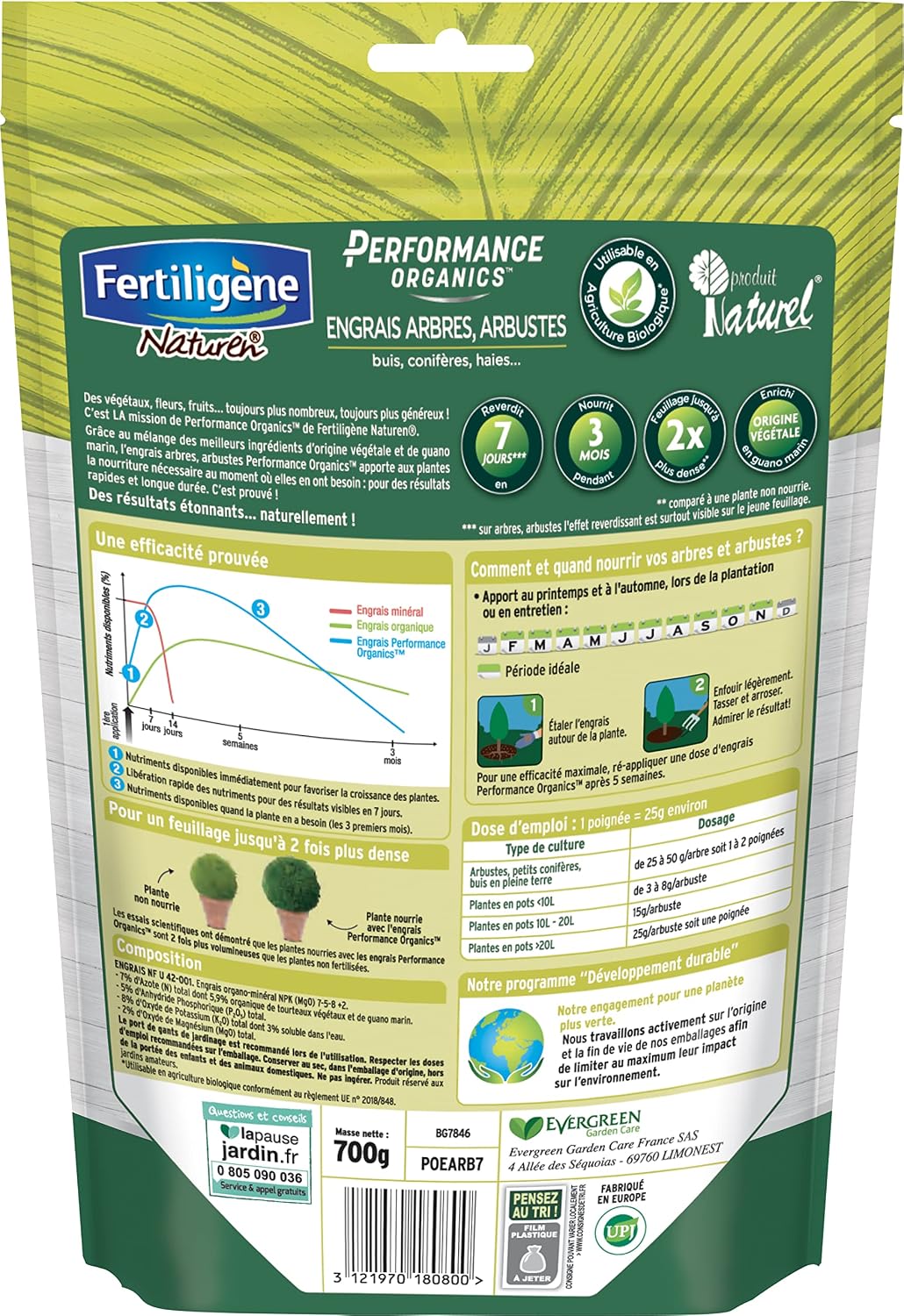 Engrais Granulés Fertiligène NaturEN Pour Agrumes Et Plantes Méditerranéennes - 700g - 100% Naturel