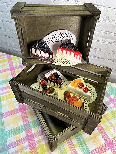 Miniatura 10 de Admired By Nature Home Décor - Organizador de almacenamiento de madera para anidar, juego de 3, natural, rústico marrón claro