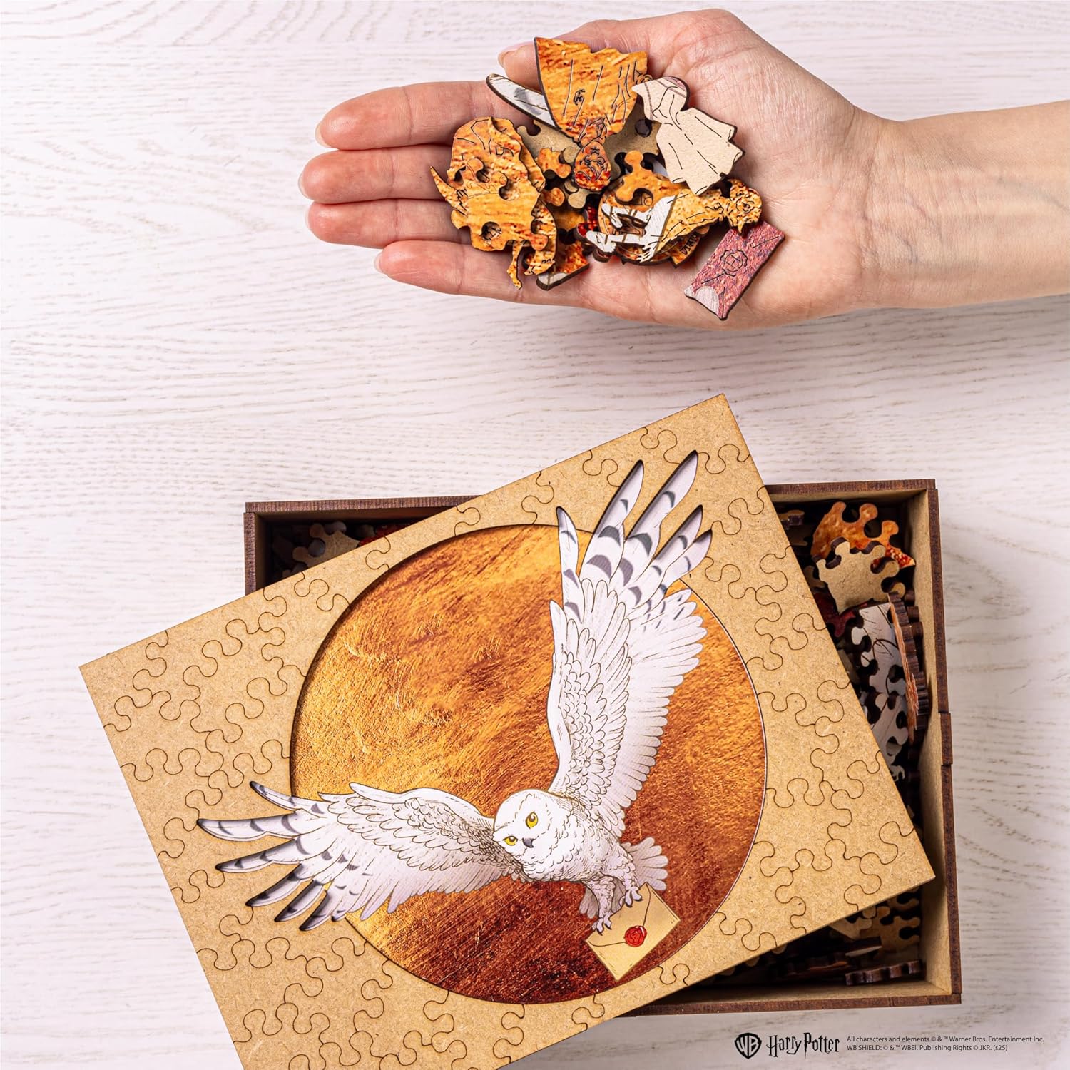 Harry Potter Wooden Jigsaw Puzzle Shaped Hedwig White Snow Owl Puzzle for Adults & Teens – Officially Licensed for Harry Potter Fans & Collectors (L, Hedwig White Snow Owl)