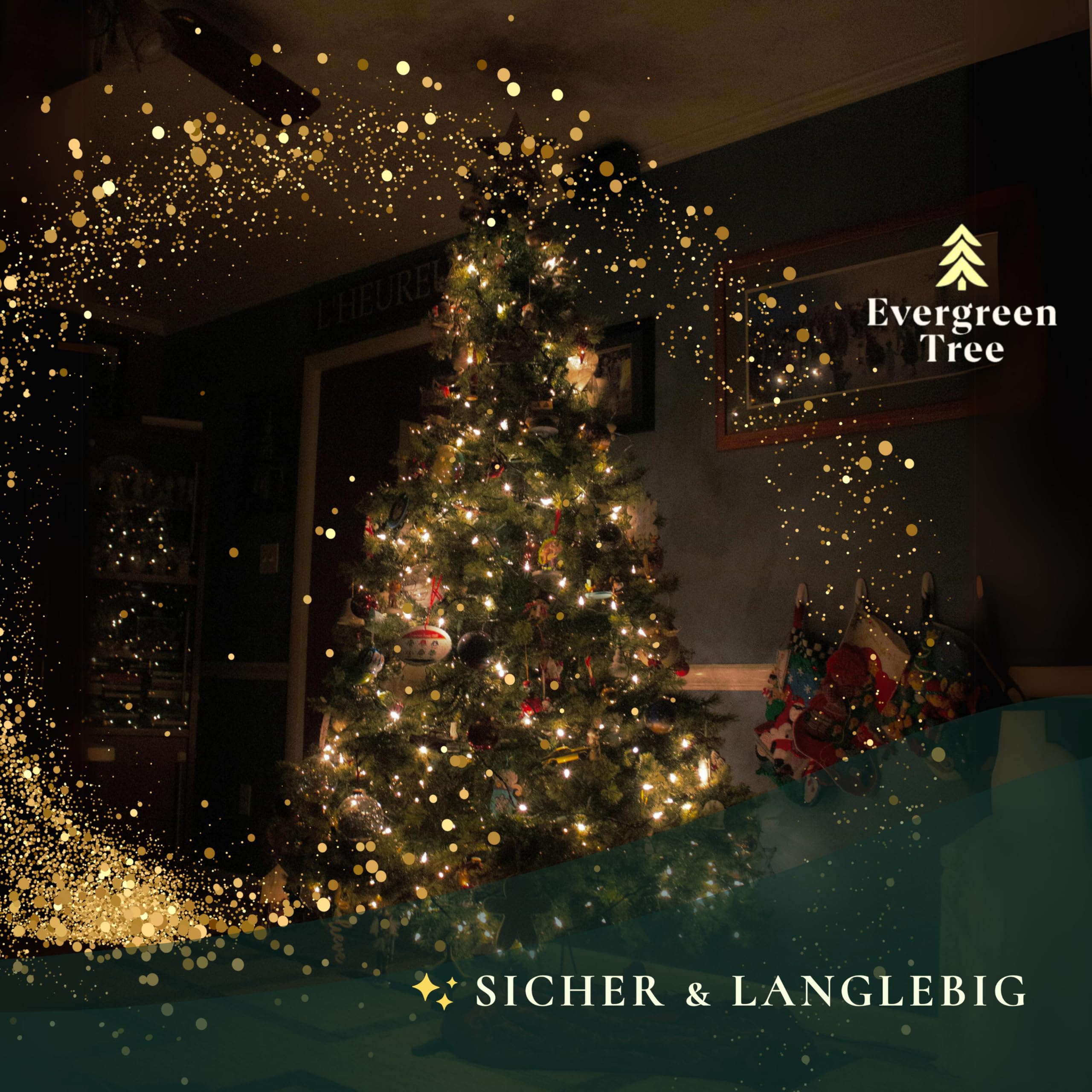 Evergreen Tree® Künstlicher Weihnachtsbaum 150 | 180 | 210 | 230 | 250 cm - Naturgetreue 100% Spritzguss Tannenbaum Künstlich, Made in EU Christmas Tree