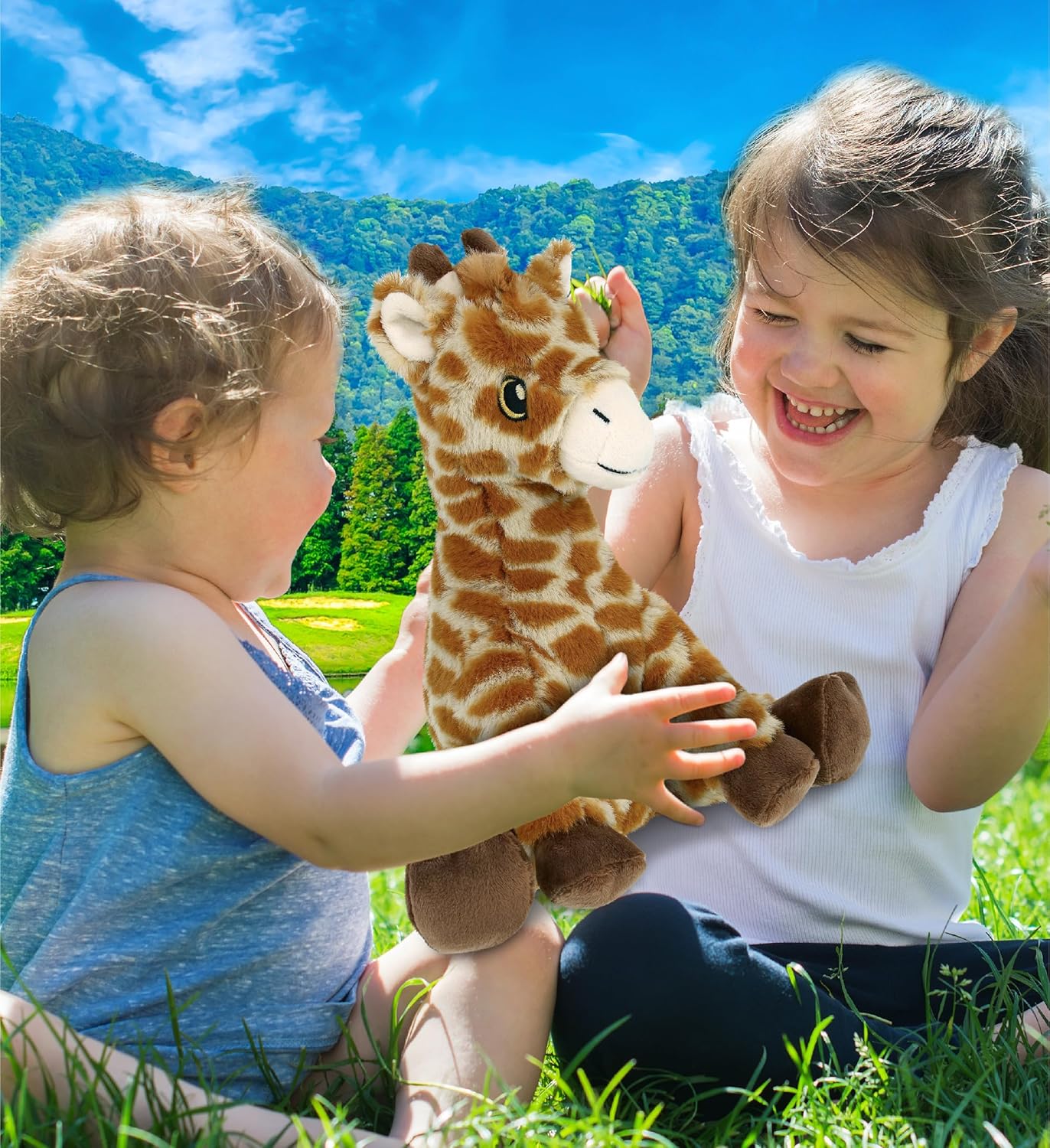 DolliBu Giraffe Eco-Friendly Stuffed Animal – Soft Huggable Giraffe, Adorable Playtime Giraffe Plush Toy, Cute Safari Cuddle Gifts, Super Soft Plush Doll Animal Toy for Kids and Adults – 10 Inches