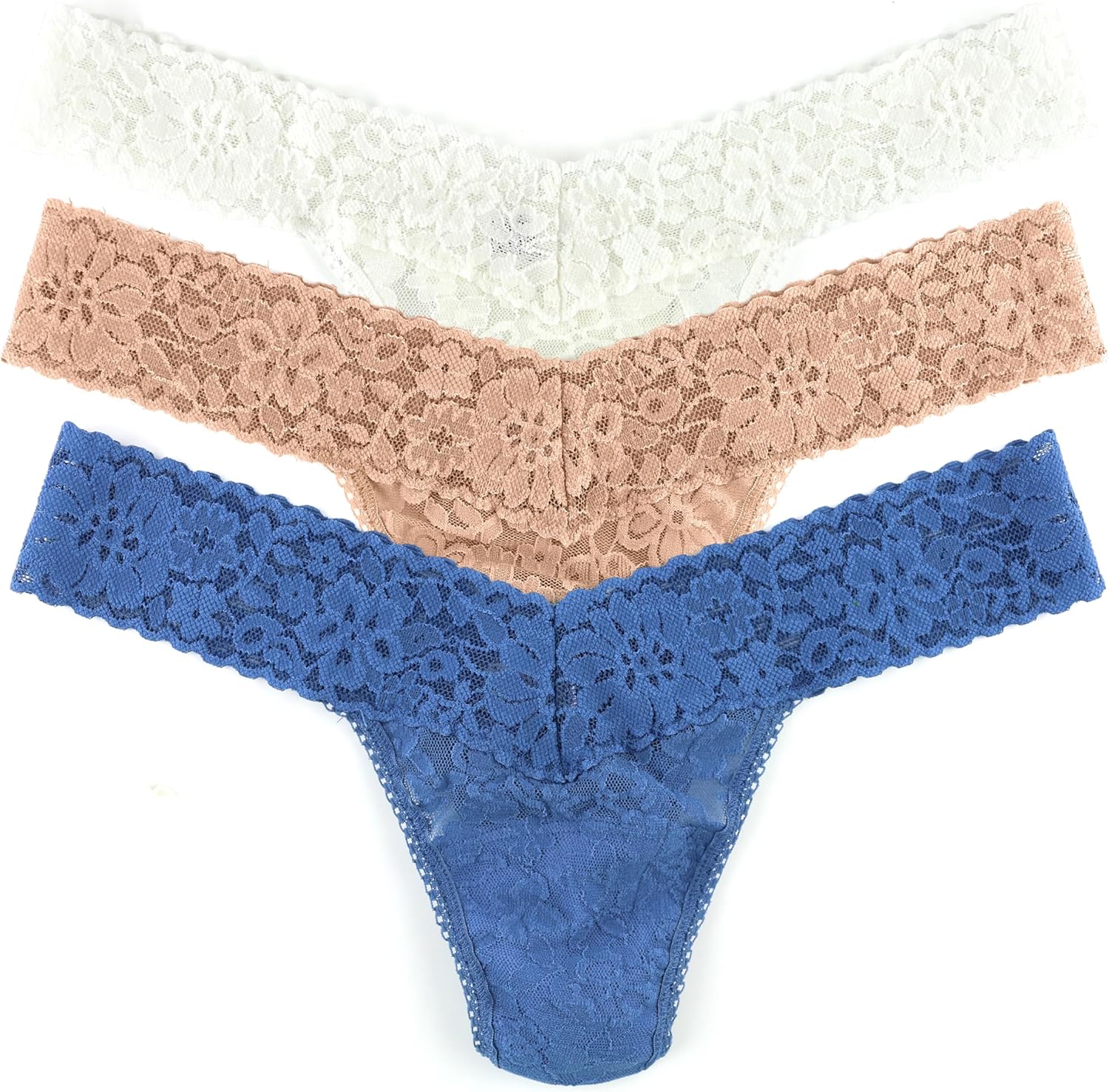 hanky panky - Daily Lace Low Rise Thongs for Women | 3 pack | Comfortable Seamless Underwear Lingerie | One Size (2-12)