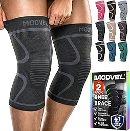 MODVEL Paquete de 2 rodilleras de compresión para hombres y mujeres, rodilleras para correr, ortopédicas para el alivio de rotura de menisco, artritis y malestar articular (XXXL)