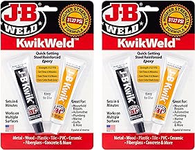 J-B Weld KwikWeld, 6 Minute Set Epoxy, Steel Reinforced Epoxy, High Strength - 2 Pack, Dark Grey (8276-2)