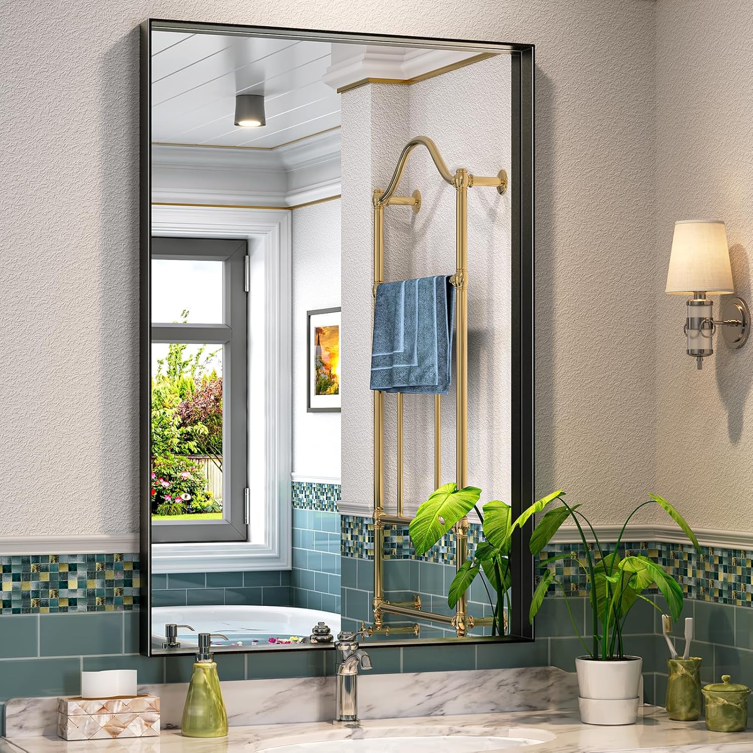 Brightify Black Bathroom Vanity Mirror for Wall 22x30