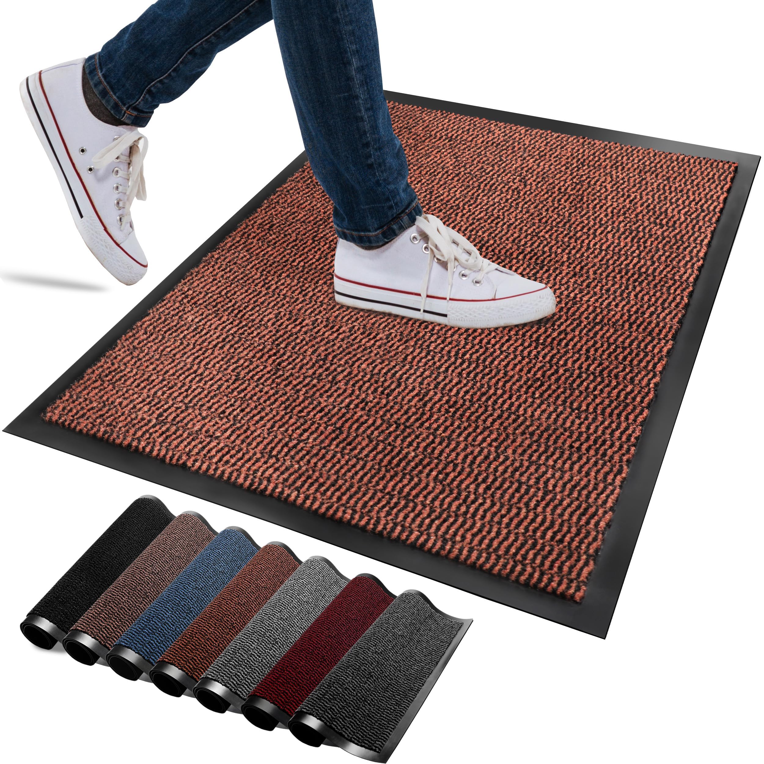 Washable Door Mats Indoor & Outdoor - Non-Slippery Heavy Duty Doormats Indoor - Highly Absorptive Rubber Door Mat - Perfect for Kitchen, Home and Hotel Entrance (Anthracite, 40x60 CM) — view 18