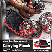 Vista 4 de SHALL Paquete de 50 ruedas de corte de 4 1/2 x 7/8 pulgadas, rueda de corte con bolsa para amoladora angular, disco de corte rápido de metal y acero