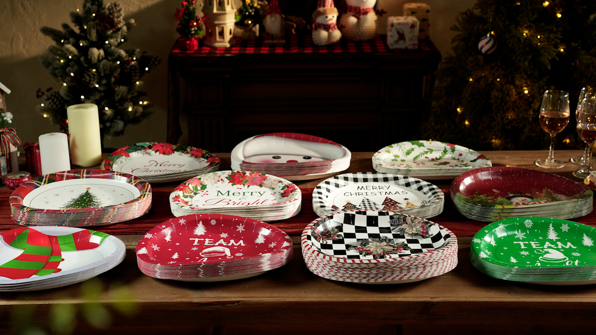 Amazon.com: 100 Pcs Christmas Paper Plates Party Decorations Team