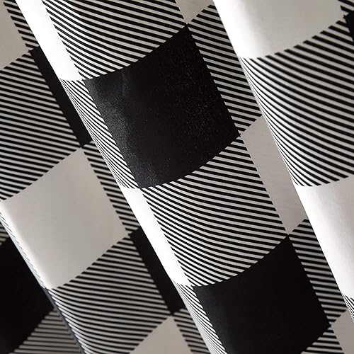 Miniatura 2 de home spun Holiday Buffalo - Cortina de ducha a cuadros, 72, blanco y negro