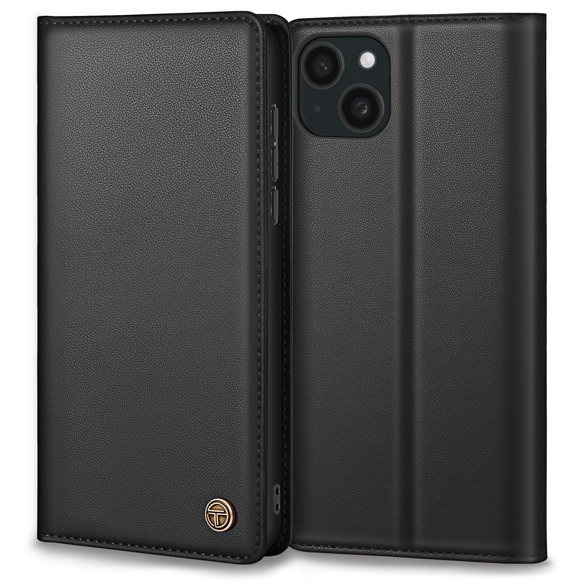 Thorhülle Handyhülle für iPhone 13 Hülle, Premium Lederhülle Schutzhülle Tasche für iPhone 13 Hülle Wallet Kartenfach Standfunktion Flip Case für iPhone 13 Klappbar, Schwarz