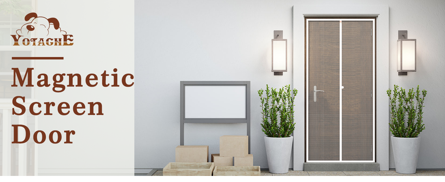 Yotache Screen Doors with Magnets Fit Doors 36 x 96, Screen Size