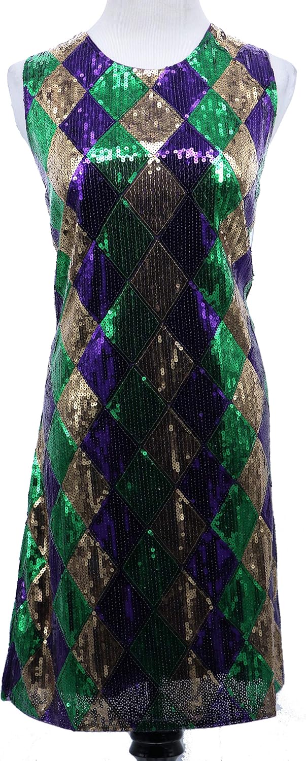 Arsimus Mardi Gras Sequin Party Dress