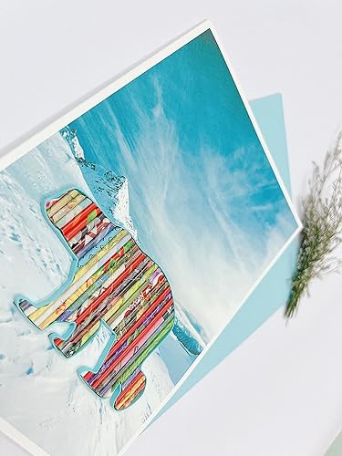 Miniatura 2 de Polar Bear Recycled Card  Eco-friendly Handmade from Magazine  Iceberg Greeting Card  Holiday Card