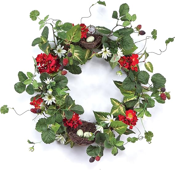 Amazon.com: Melrose International Geranium Raspberry and Nest Polyester ...