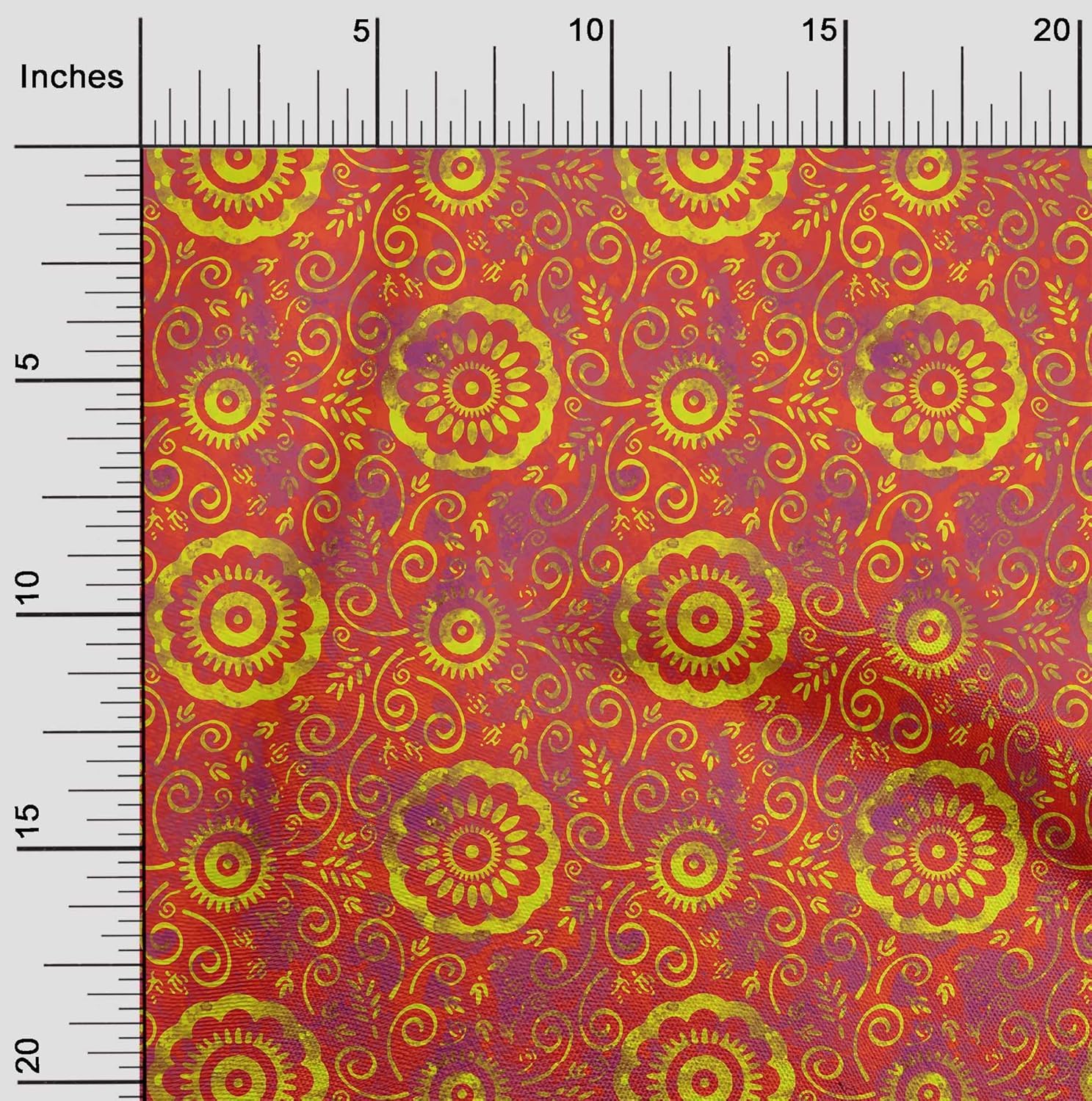 oneOone Polyester Spandex Orange Fabric Batik Quilting Supplies Print Sewing Fabric by The Yard 56 Inch Wide - H2
