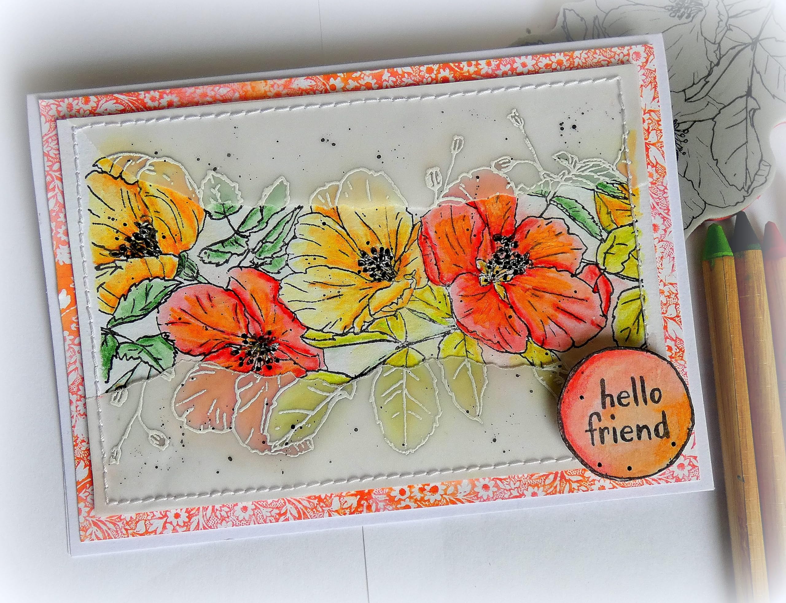 Tim Holtz Cling Stamps 7"X8.5"-Floral Trims