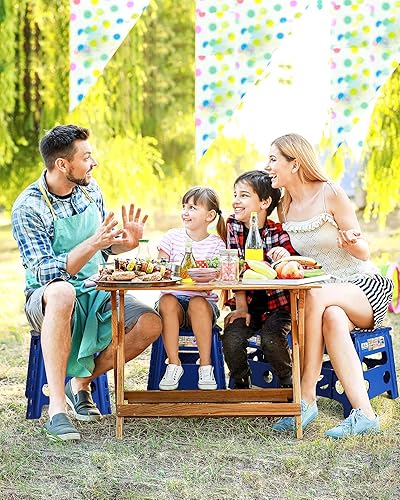 Miniatura 31 de Acko. Taburete plegable de 13 pulgadas de alto, resistente, para niños y adultos, cocina, jardín, baño, taburete con escalón. Blanco,Negro